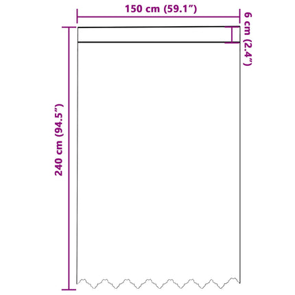 Spetsgardin med gardiner Vit 150 x 240 cm Polyester