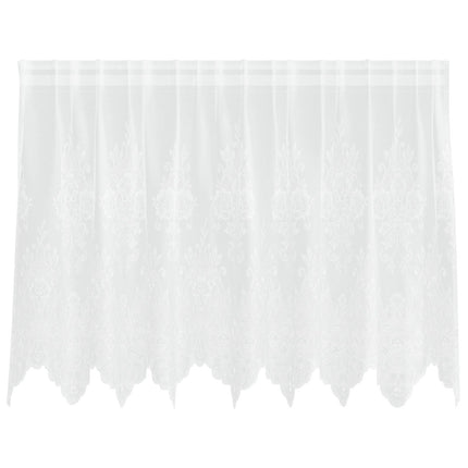 Spetsgardin med gardiner Blommor Vit 80 x 200 cm Polyester