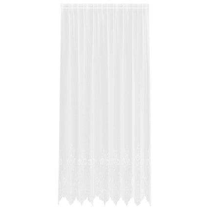 Spetsgardin med gardiner Blommor Vit 300 x 200 cm Polyester