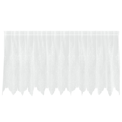 Spetsgardin med gardiner Blommor Vit 80 x 300 cm Polyester