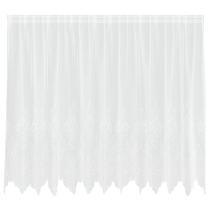 Spetsgardin med gardiner Blommor Vit 180 x 300 cm Polyester
