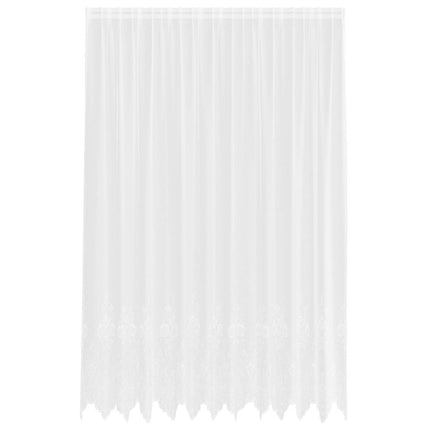 Spetsgardin med gardiner Blommor Vit 260 x 300 cm Polyester