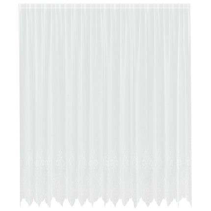 Spetsgardin med gardiner Blommor Vit 300 x 400 cm Polyester