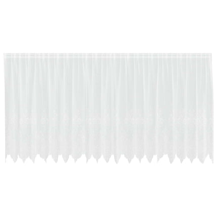 Spetsgardin med gardiner Blommor Vit 180 x 500 cm Polyester