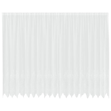 Spetsgardin med gardiner Blommor Vit 200 x 500 cm Polyester