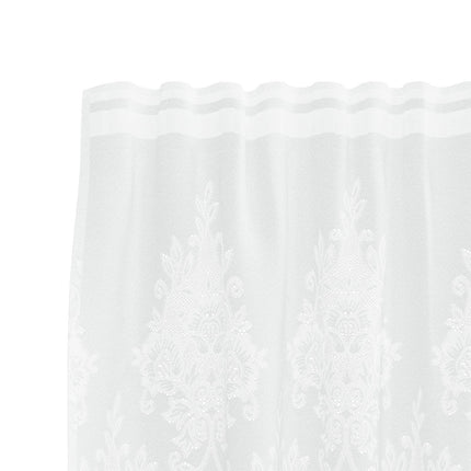 Spetsgardin med gardiner Blommor Vit 220 x 500 cm Polyester