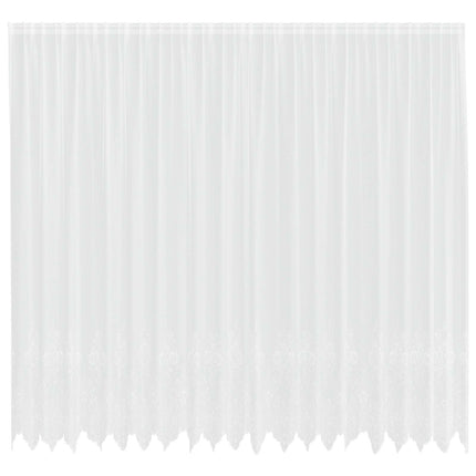 Spetsgardin med gardiner Blommor Vit 300 x 500 cm Polyester
