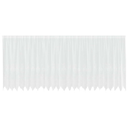 Spetsgardin med gardiner Blommor Vit 180 x 600 cm Polyester