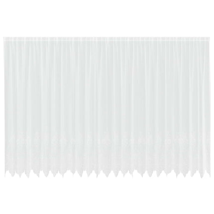 Spetsgardin med gardiner Blommor Vit 220 x 600 cm Polyester
