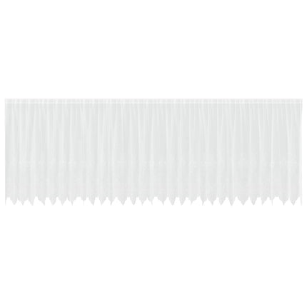 Spetsgardin med gardiner Blommor Vit 140 x 750 cm Polyester