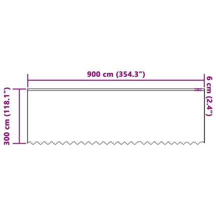 Spetsgardin med gardiner Blommor Vit 300 x 900 cm Polyester
