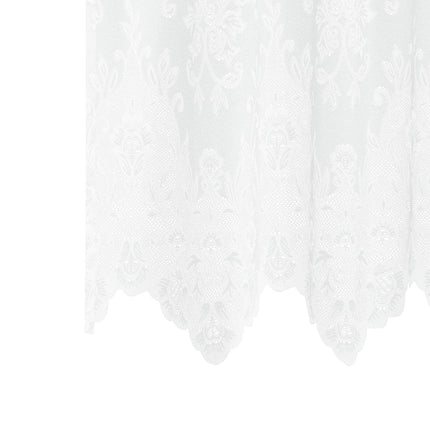 Spetsgardin med gardiner Blommor Vit 300 x 1200 cm Polyester