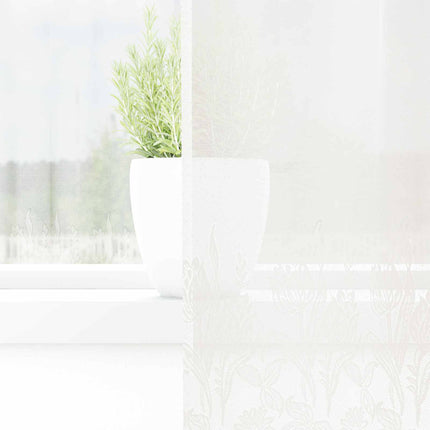 Spetsgardin med gardiner Blommor Vit 100 x 150 cm Polyester