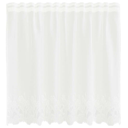 Spetsgardin med gardiner Blommor Vit 100 x 150 cm Polyester