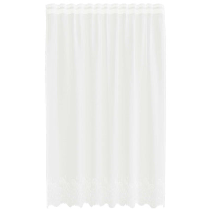 Spetsgardin med gardiner Blommor Vit 240 x 150 cm Polyester