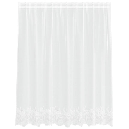 Spetsgardin med gardiner Blommor Vit 140 x 200 cm Polyester