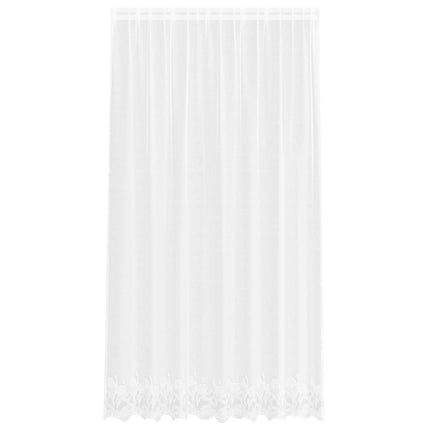 Spetsgardin med gardiner Blommor Vit 245 x 200 cm Polyester