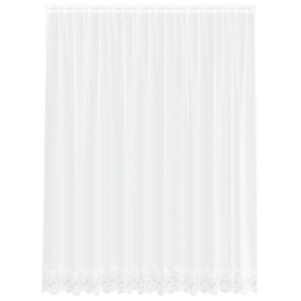 Spetsgardin med gardiner Blommor Vit 220 x 300 cm Polyester