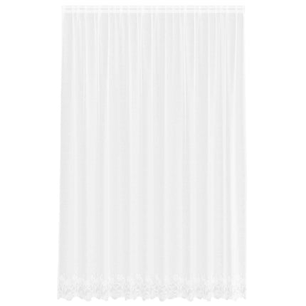 Spetsgardin med gardiner Blommor Vit 300 x 300 cm Polyester