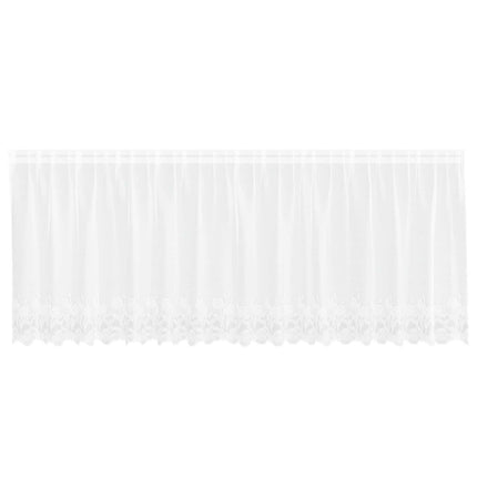 Spetsgardin med gardiner Blommor Vit 100 x 400 cm Polyester