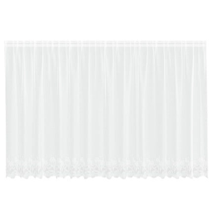 Spetsgardin med gardiner Blommor Vit 160 x 400 cm Polyester
