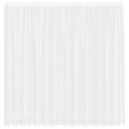 Spetsgardin med gardiner Blommor Vit 220 x 400 cm Polyester