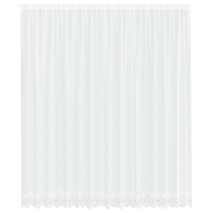 Spetsgardin med gardiner Blommor Vit 260 x 400 cm Polyester
