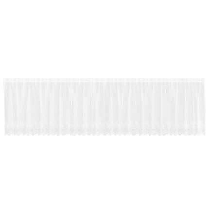 Spetsgardin med gardiner Blommor Vit 120 x 600 cm Polyester