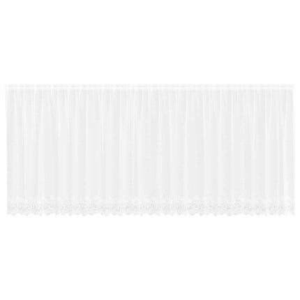 Spetsgardin med gardiner Blommor Vit 160 x 600 cm Polyester