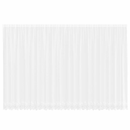 Spetsgardin med gardiner Blommor Vit 220 x 600 cm Polyester