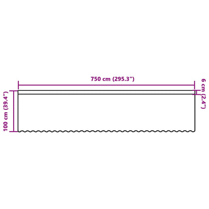 Spetsgardin med gardiner Vit 750 x 100 cm Polyester