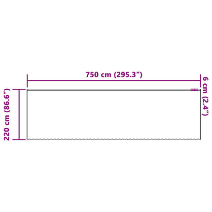 Spetsgardin med gardiner Blommor Vit 220 x 750 cm Polyester