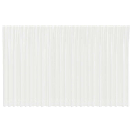 Spetsgardin med gardiner Blommor Vit 280 x 750 cm Polyester
