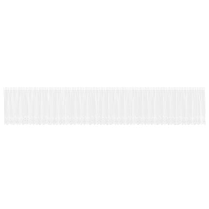 Spetsgardin med gardiner Blommor Vit 120 x 900 cm Polyester