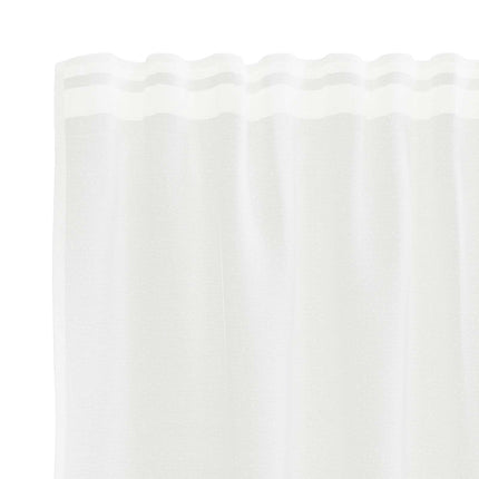 Spetsgardin med gardiner Blommor Vit 160 x 1200 cm Polyester