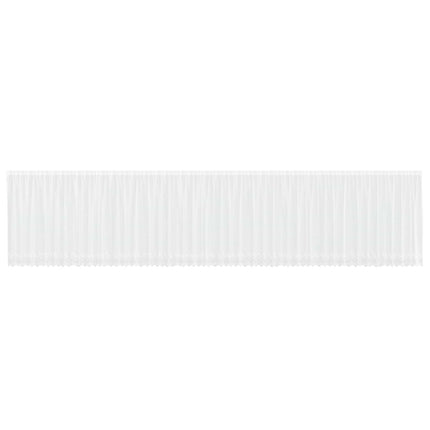 Spetsgardin med gardiner Blommor Vit 160 x 1200 cm Polyester