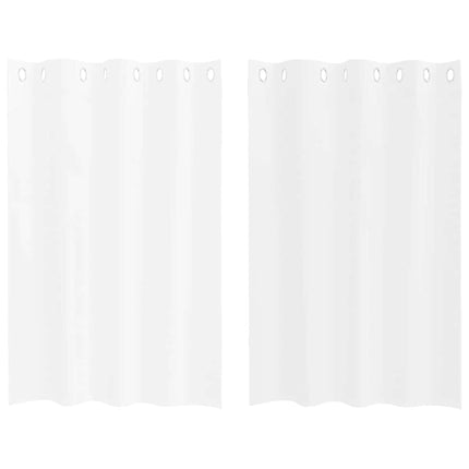 Voile Gardin med gardiner 2 pcs Vit 140 x 140 cm Polyester