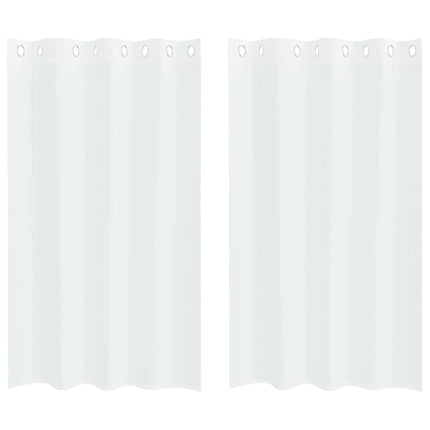 Voile Gardin med gardiner 2 pcs Vit 175 x 140 cm Polyester