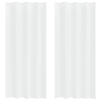 Voile Gardin med gardiner 2 pcs Vit 225 x 140 cm Polyester