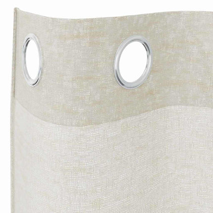 Voile Gardin med gardiner 2 pcs Kräm 140 x 140 cm Polyester