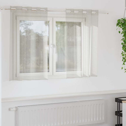 Voile Gardin med gardiner 2 pcs Kräm 140 x 140 cm Polyester