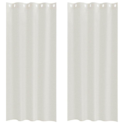 Voile Gardin med gardiner 2 pcs Kräm 225 x 140 cm Polyester