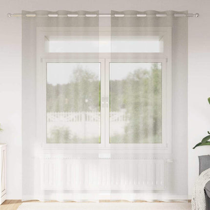 Voile Gardin med gardiner 2 pcs Kräm 260 x 140 cm Polyester
