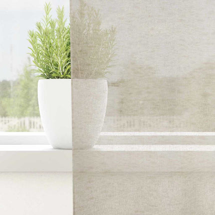 Voile Gardin med gardiner 2 pcs Sand 140 x 140 cm Polyester