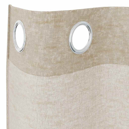 Voile Gardin med gardiner 2 pcs Sand 260 x 140 cm Polyester