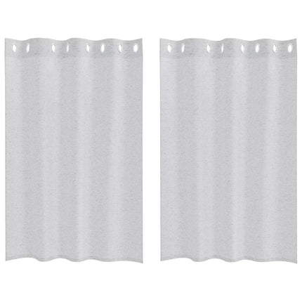 Voile Gardin med gardiner 2 pcs Ljusgrå 140 x 140 cm Polyester