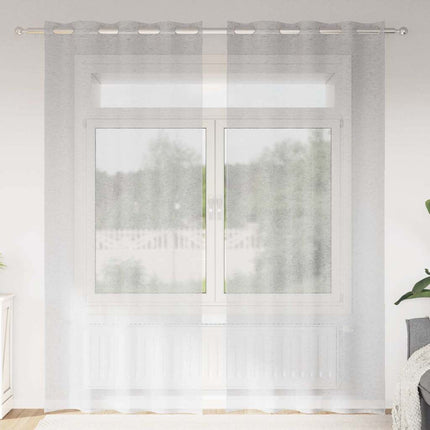 Voile Gardin med gardiner 2 pcs Ljusgrå 245 x 140 cm Polyester