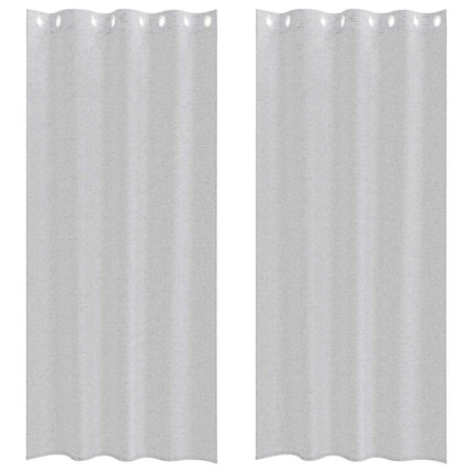 Voile Gardin med gardiner 2 pcs Ljusgrå 245 x 140 cm Polyester