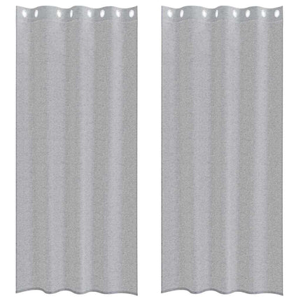 Voile Gardin med gardiner 2 pcs Mörkgrå 225 x 140 cm Polyester