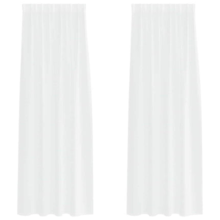 Voile Gardin med gardiner 2 pcs Vit 245 x 140 cm Polyester